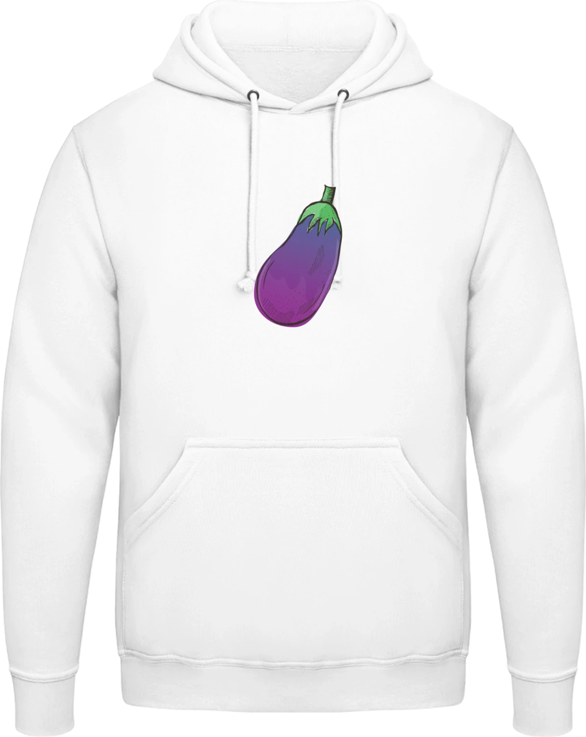 Eggplant - Arctic white AWDis man hoodie - Front