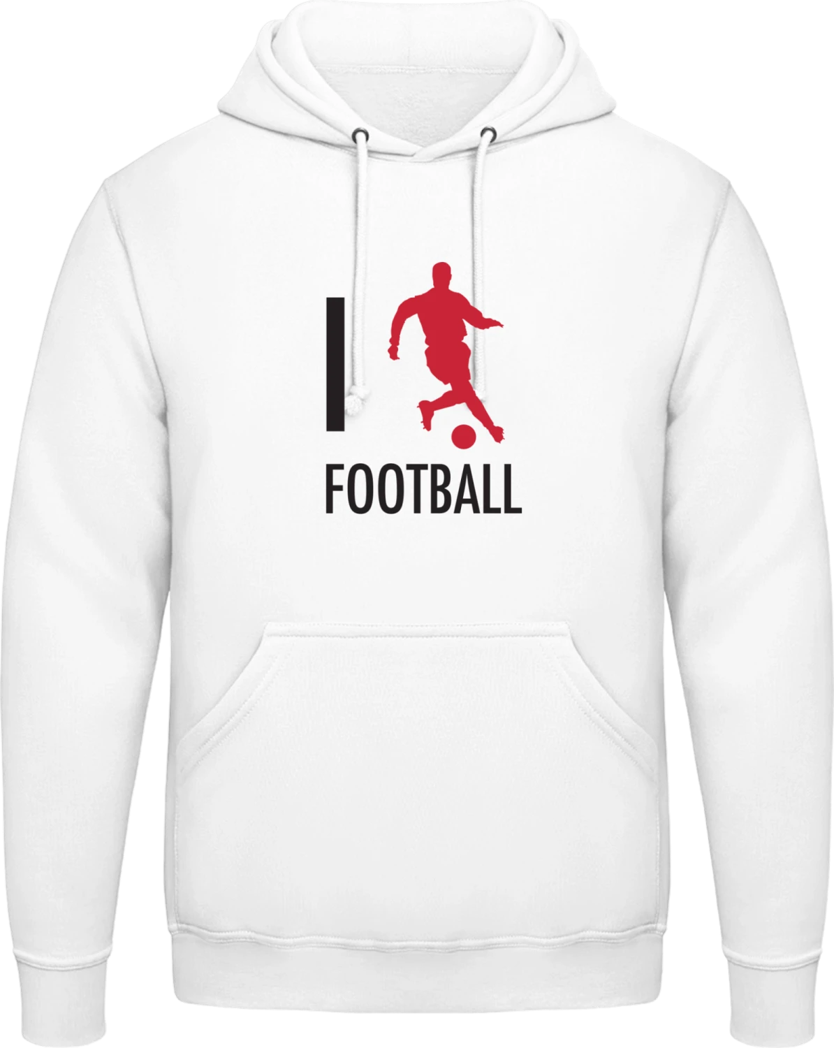 I Heart Football - Arctic white AWDis man hoodie - Front