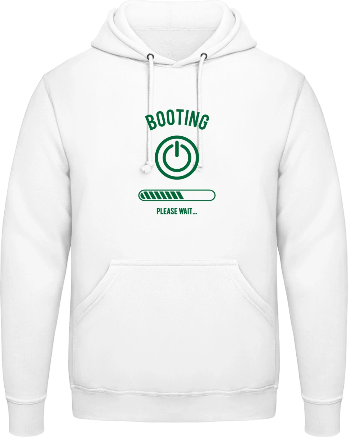 Booting Please Wait - Arctic white AWDis man hoodie - Front