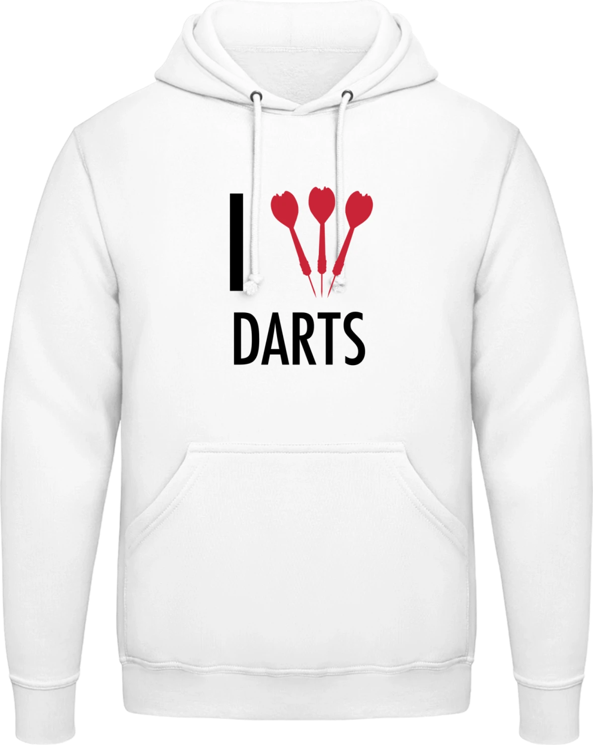 I Love Darts - Arctic white AWDis man hoodie - Front