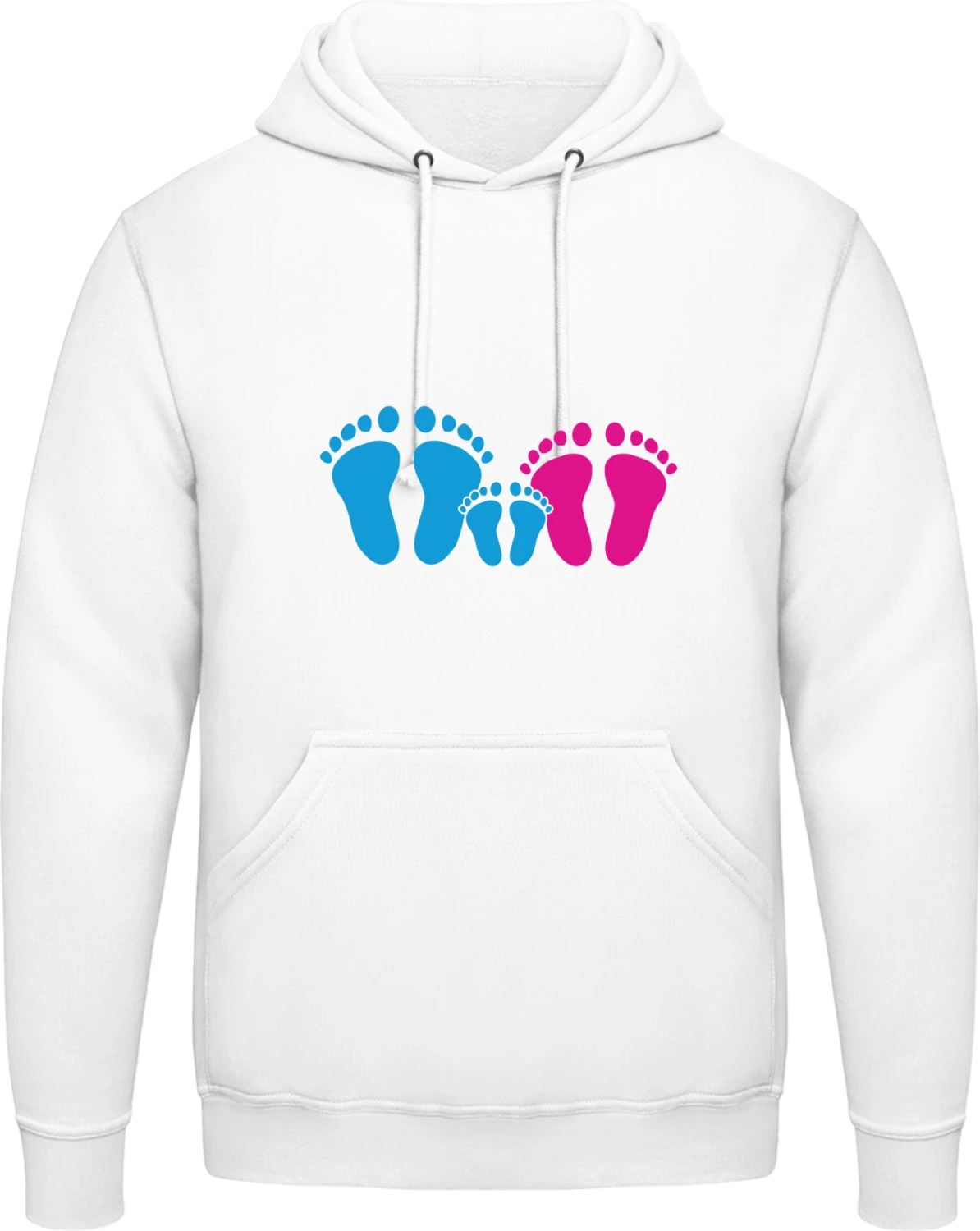 Family Feet Logo - Arctic white AWDis man hoodie - Front