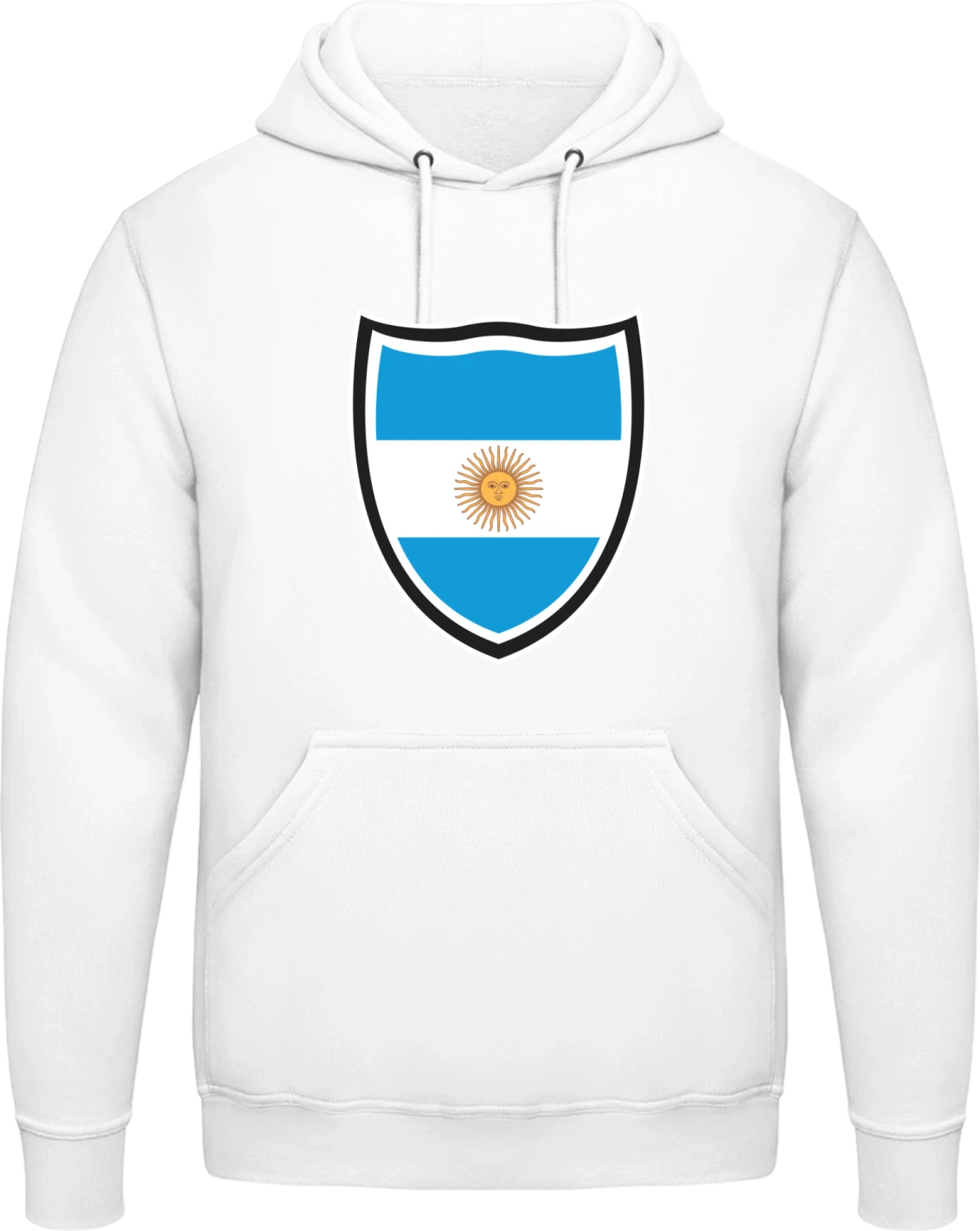 Argentina Flag Shield - Arctic white AWDis man hoodie - Front