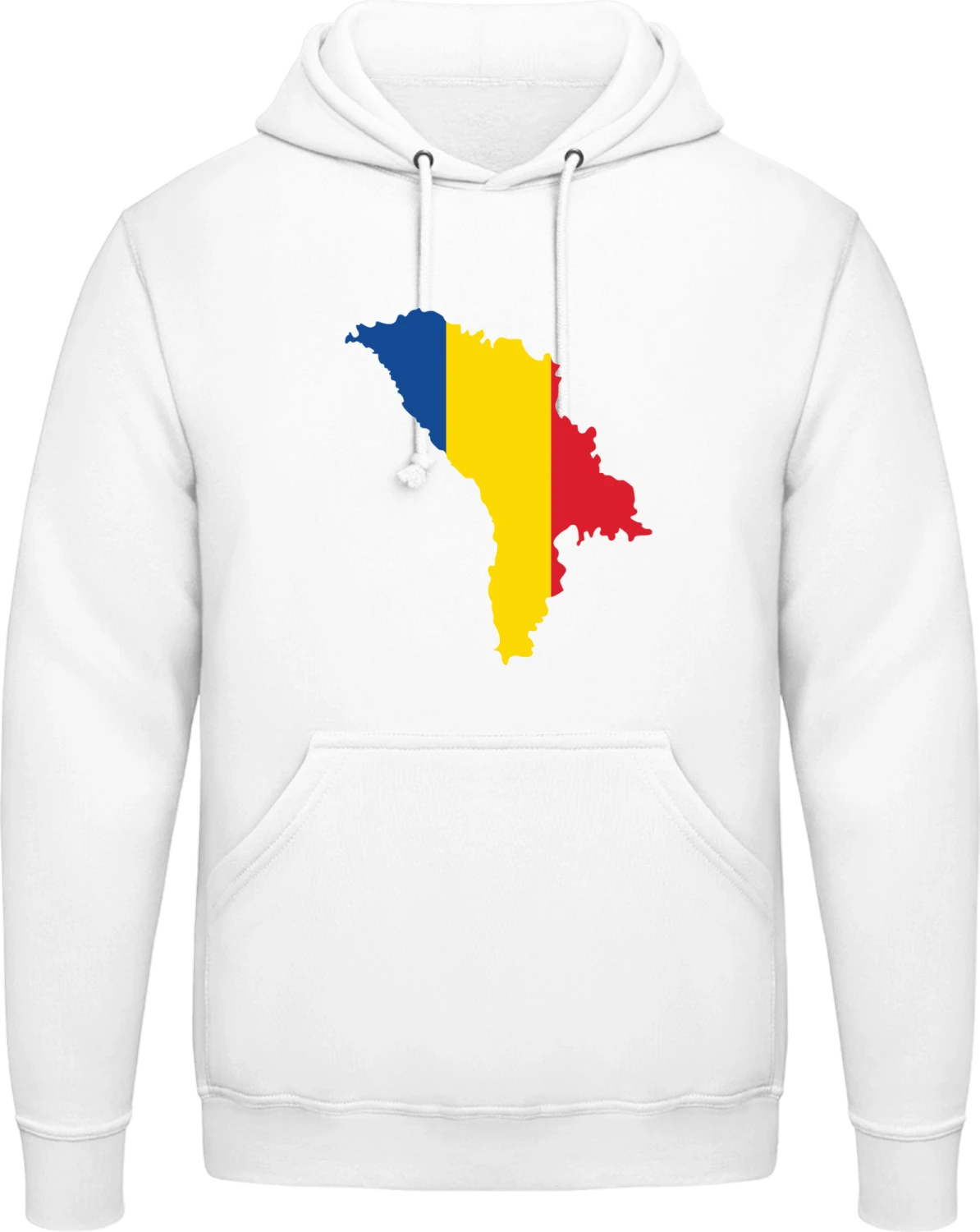 Moldova - Arctic white AWDis man hoodie - Front