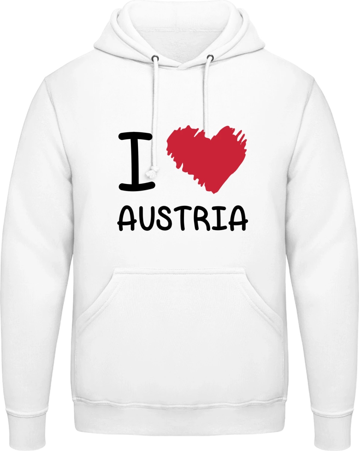 I Love Austria - Arctic white AWDis man hoodie - Front