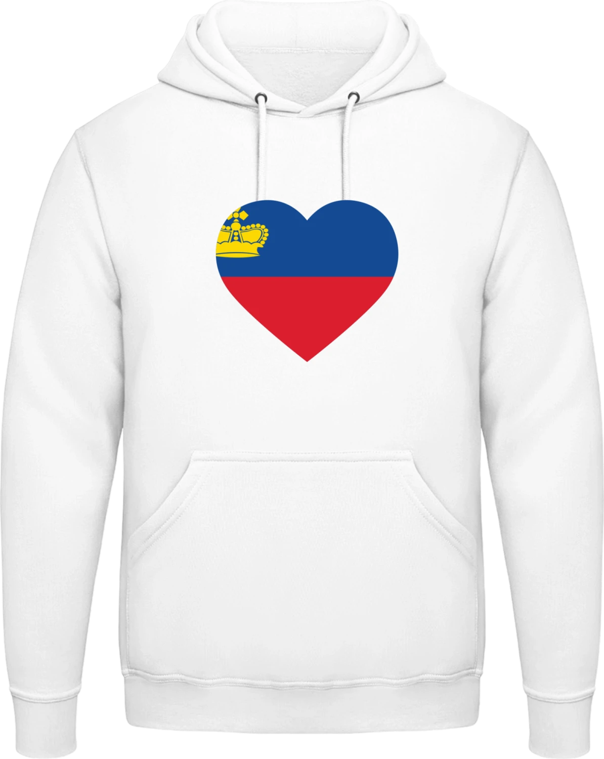 Liechtenstein Heart - Arctic white AWDis man hoodie - Front