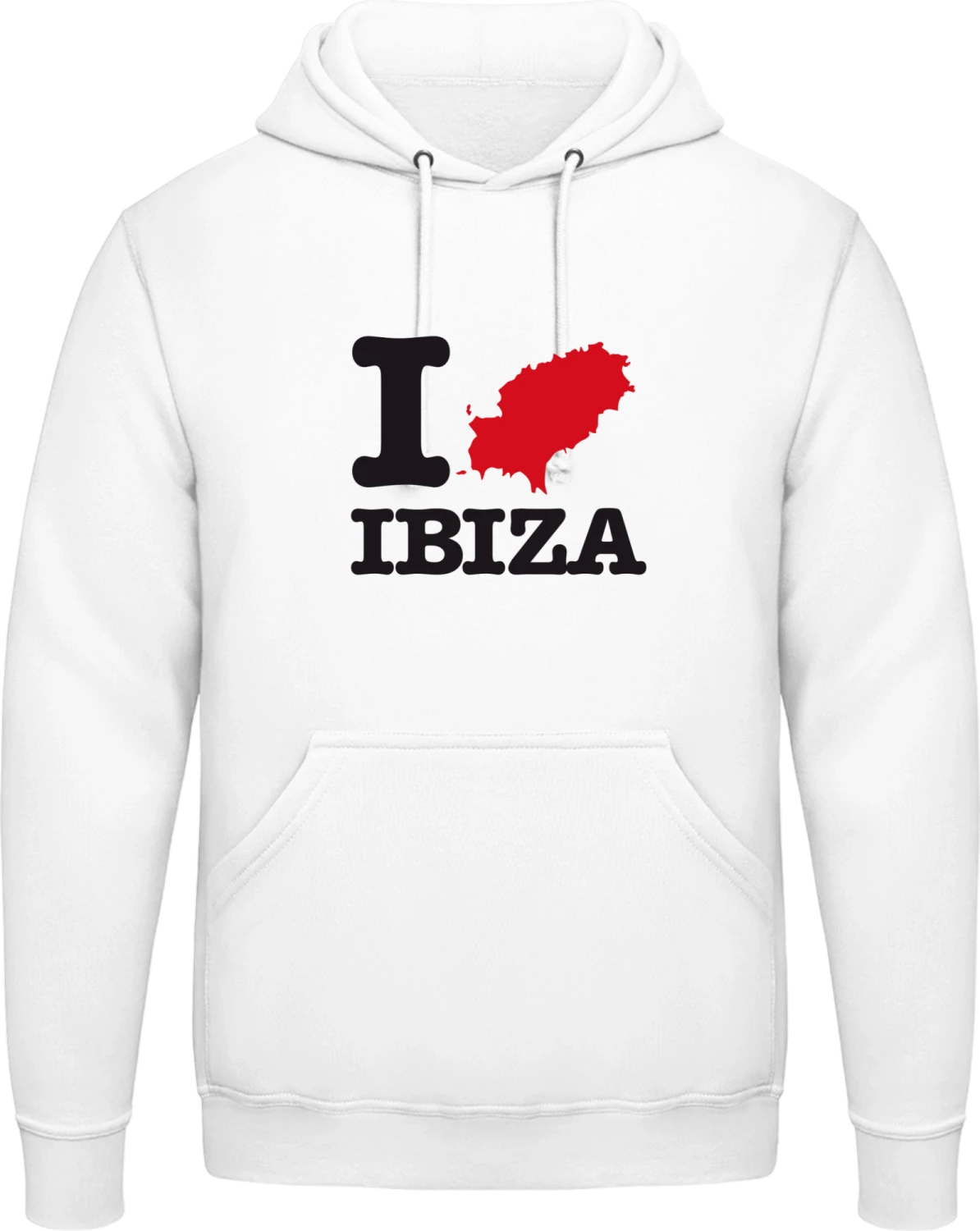 I Love Ibiza - Arctic white AWDis man hoodie - Front