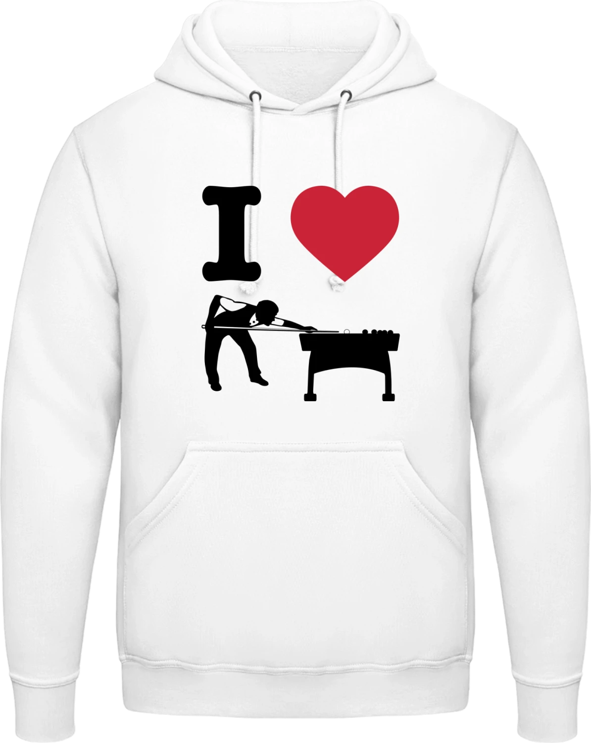 I Love Billiards - Arctic white AWDis man hoodie - Front