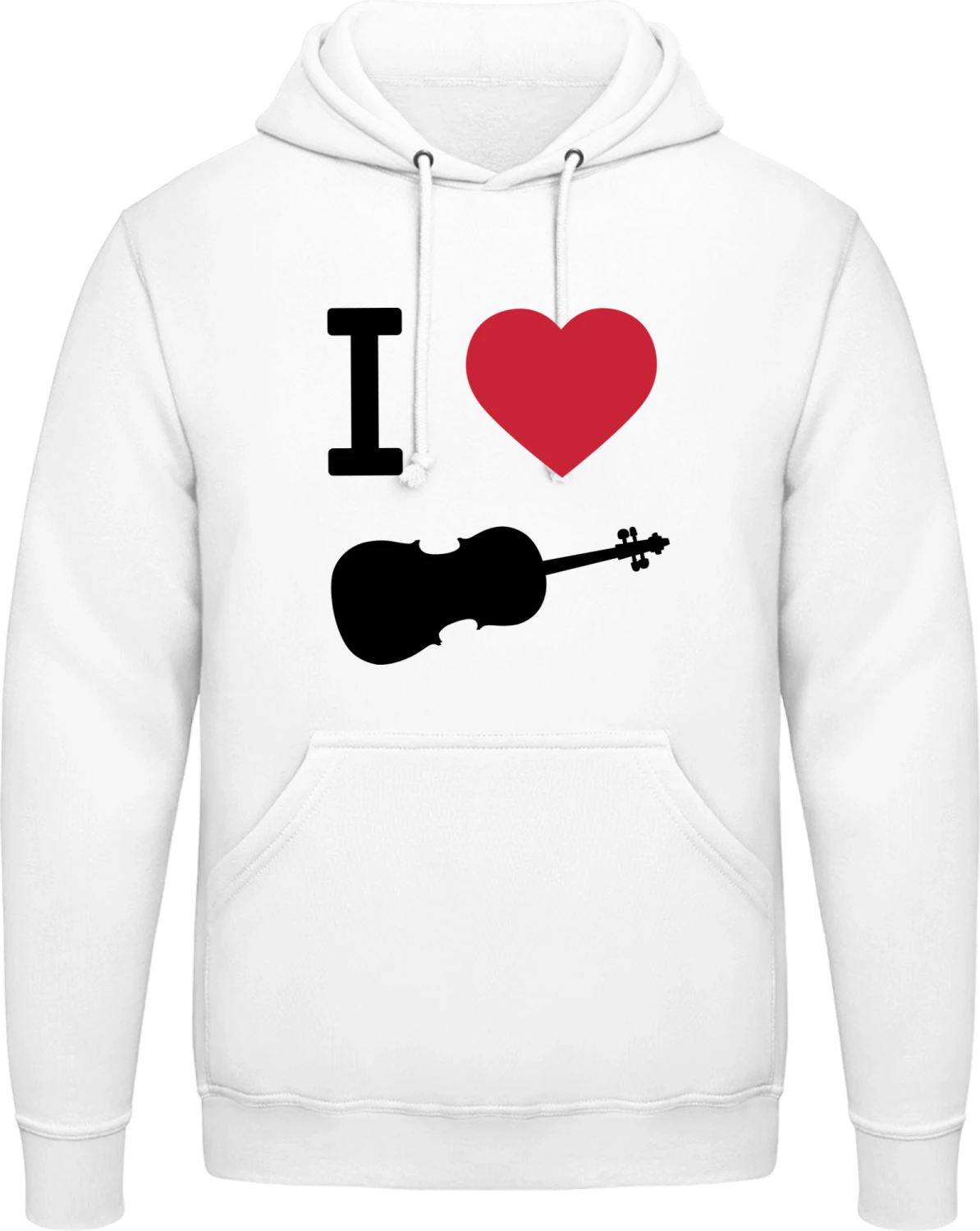 I Heart Violin - Arctic white AWDis man hoodie - Front