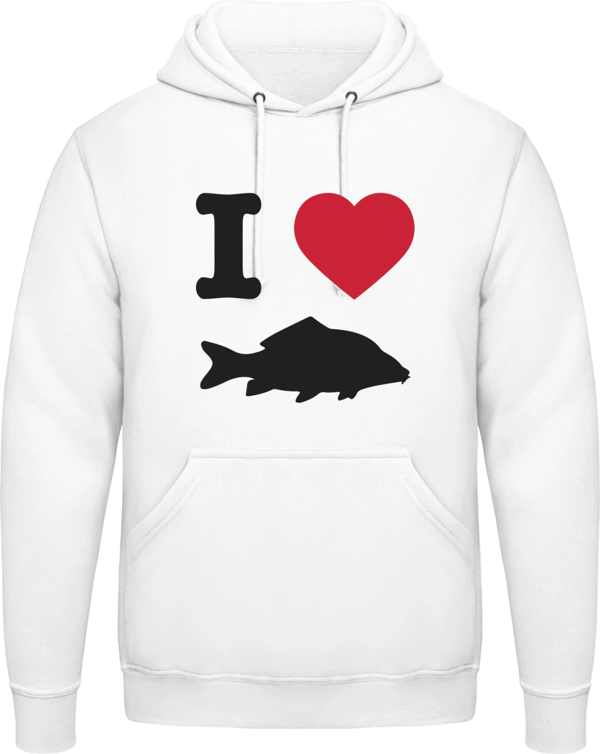 I Love Carp Fishing - Arctic white AWDis man hoodie - Front