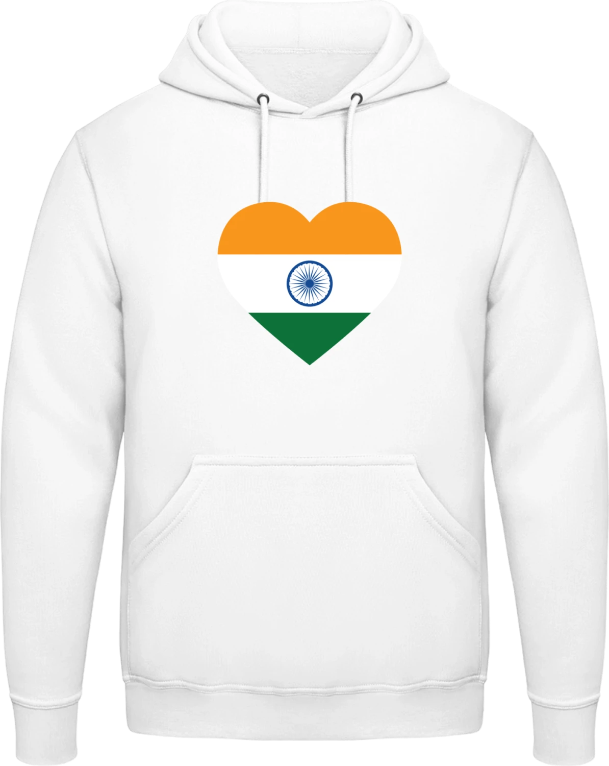 India Heart Flag - Arctic white AWDis man hoodie - Front