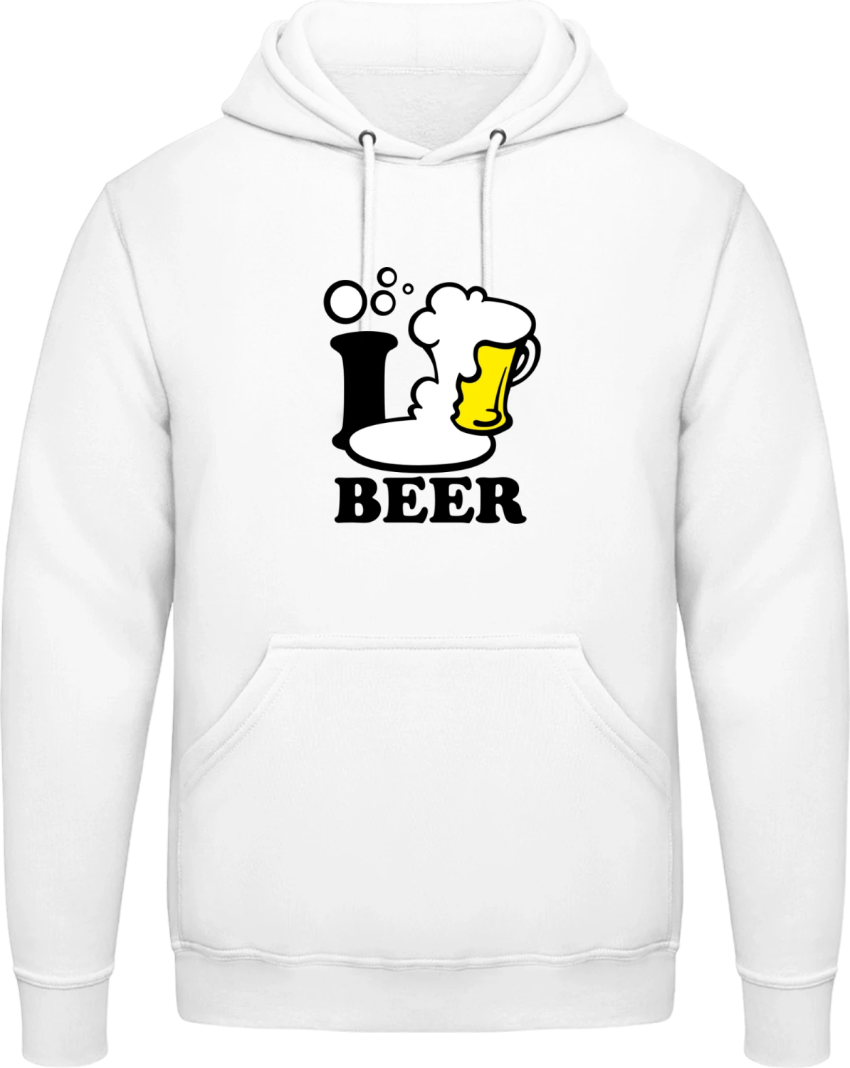 I Love Beer - Arctic white AWDis man hoodie - Front