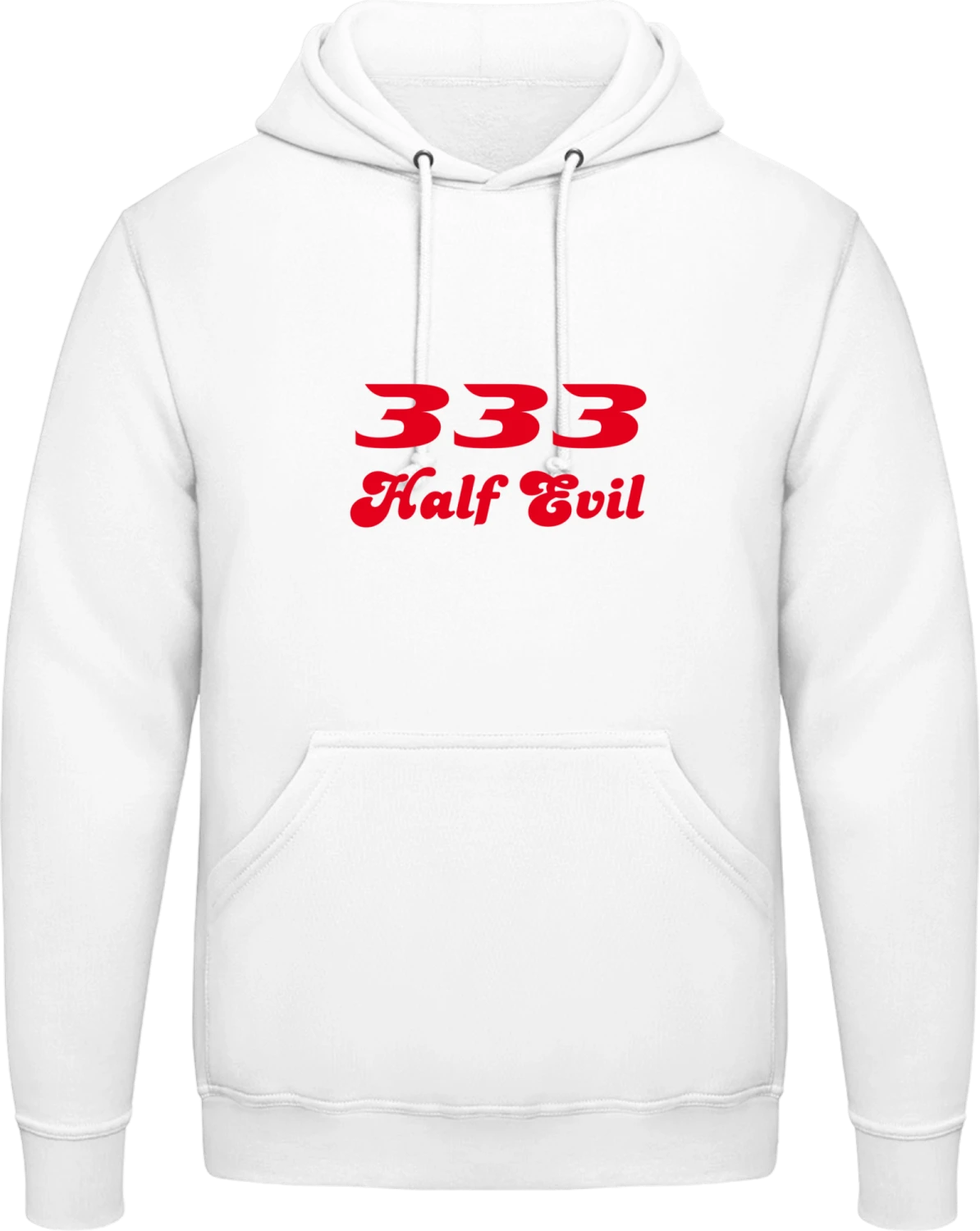 333 Half Evil - Arctic white AWDis man hoodie - Front