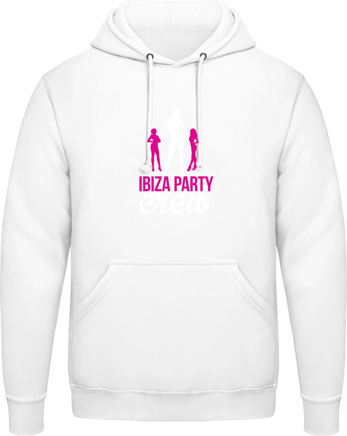 Ibiza Party Crew - Arctic white AWDis man hoodie - Front