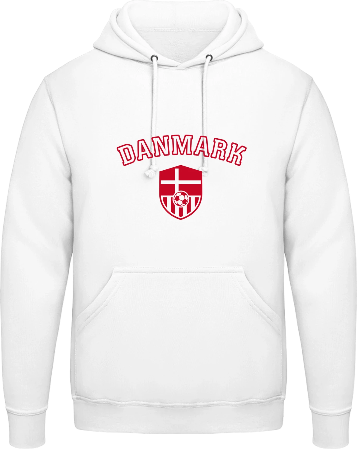 Danmark - Arctic white AWDis man hoodie - Front