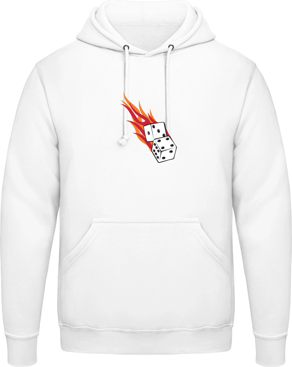 Fire Dices - Arctic white AWDis man hoodie - Front