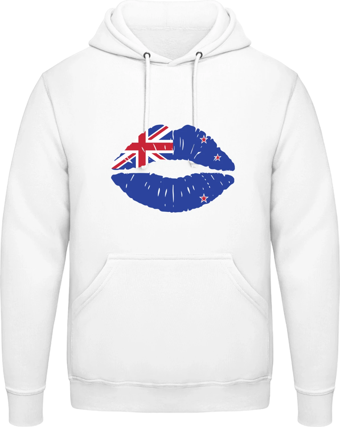 New Zeeland Kiss Flag - Arctic white AWDis man hoodie - Front