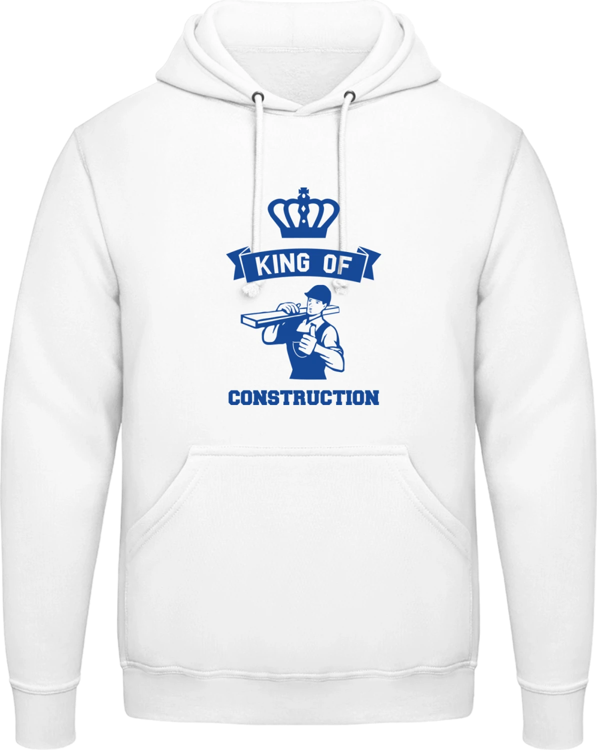 King of Construction - Arctic white AWDis man hoodie - Front