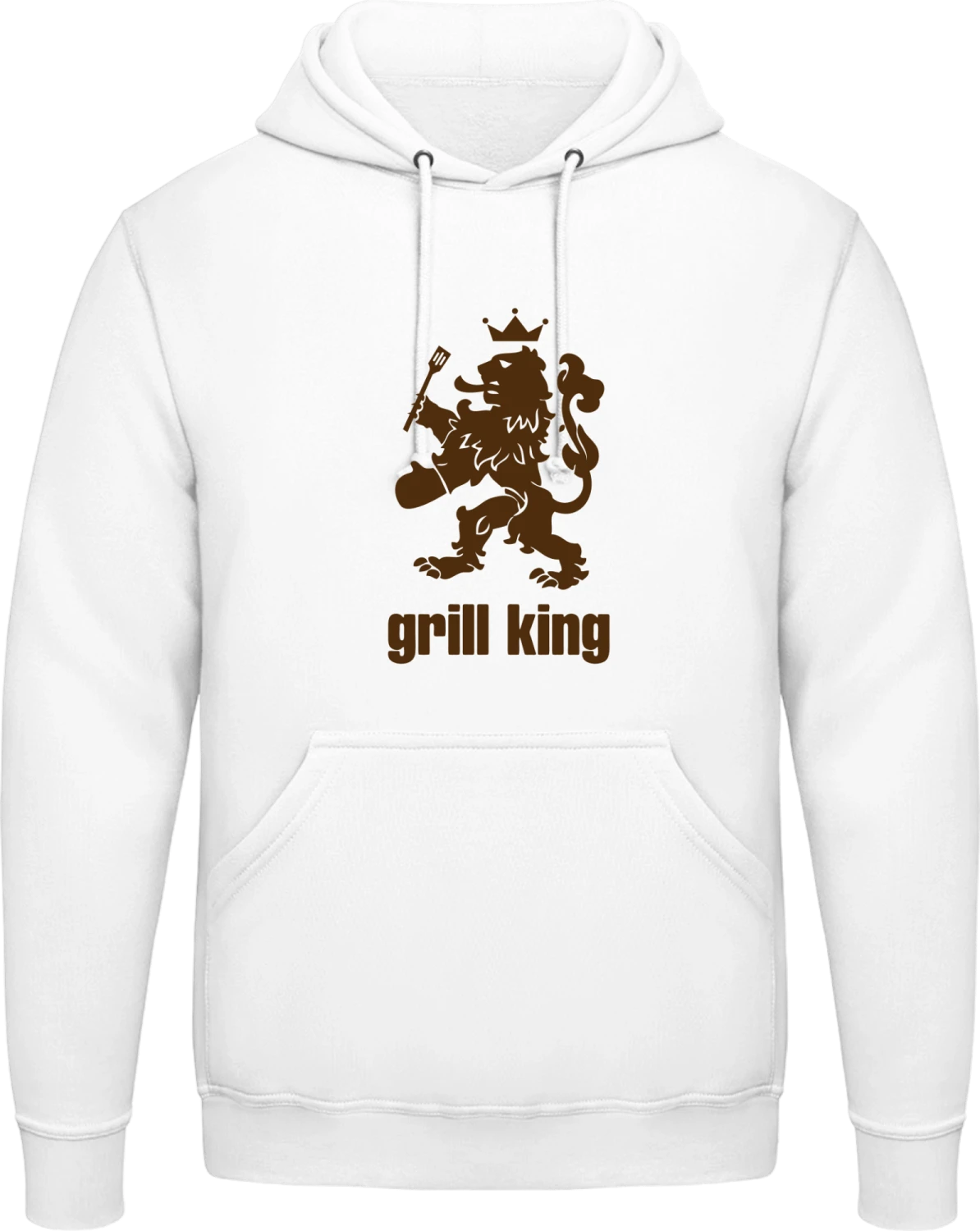 The Grill King - Arctic white AWDis man hoodie - Front