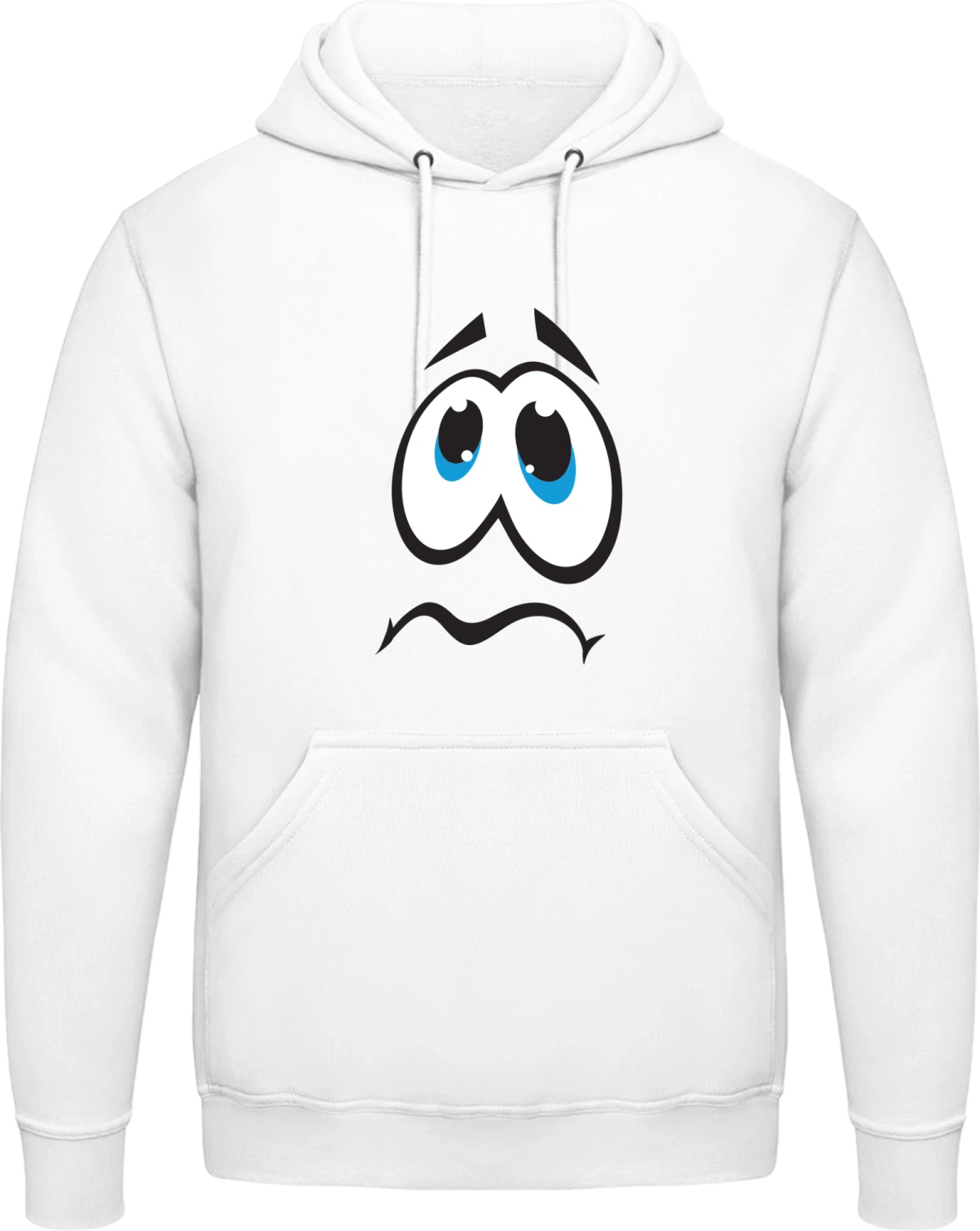 Sad Face - Arctic white AWDis man hoodie - Front