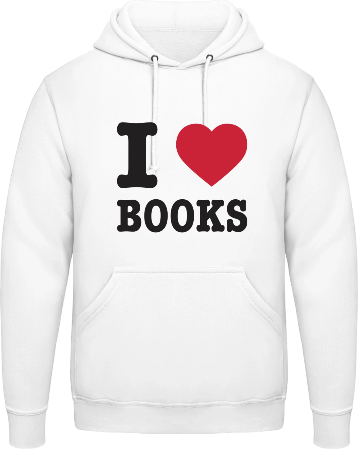 I Love Books - Arctic white AWDis man hoodie - Front