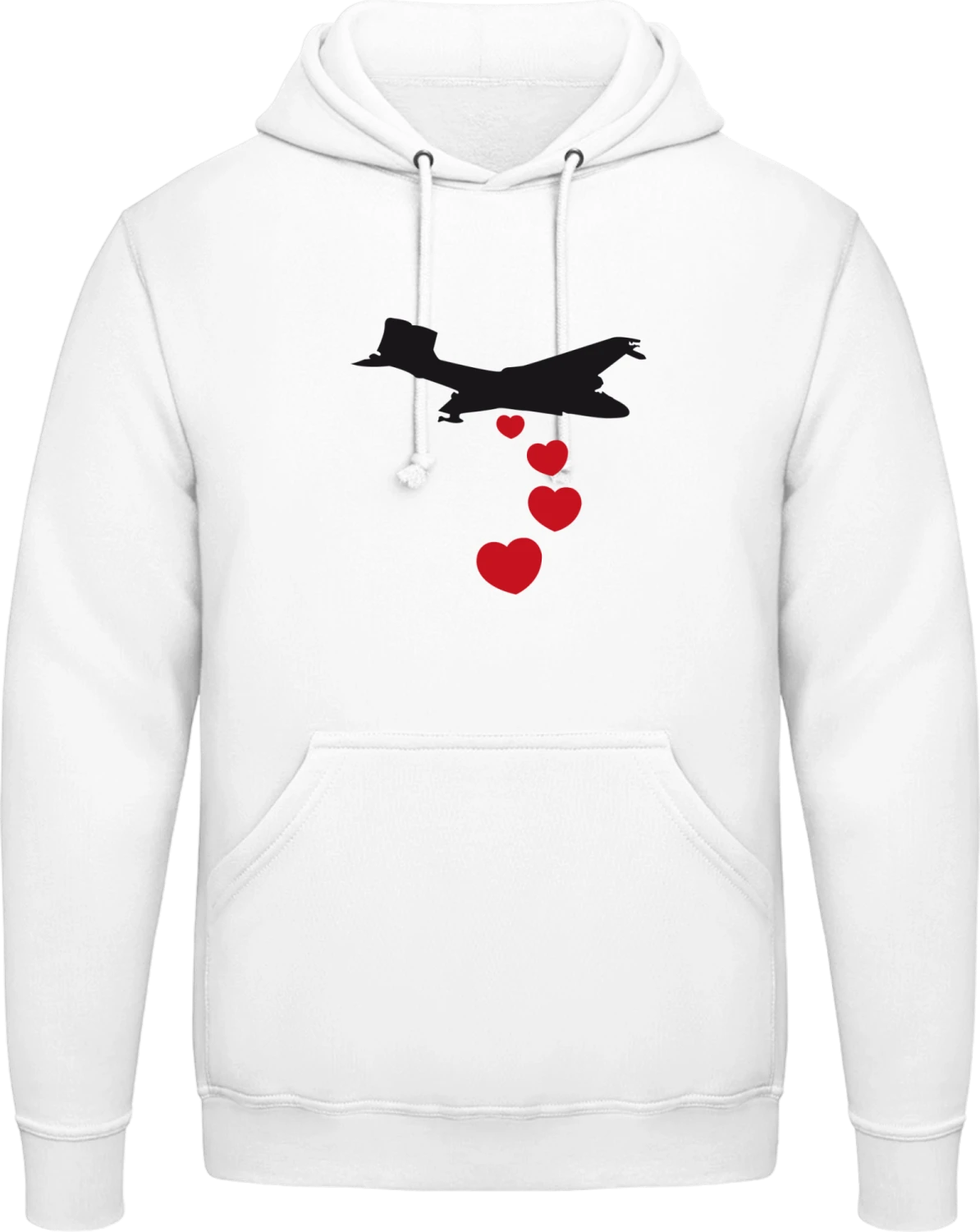 Heart Bomber - Arctic white AWDis man hoodie - Front