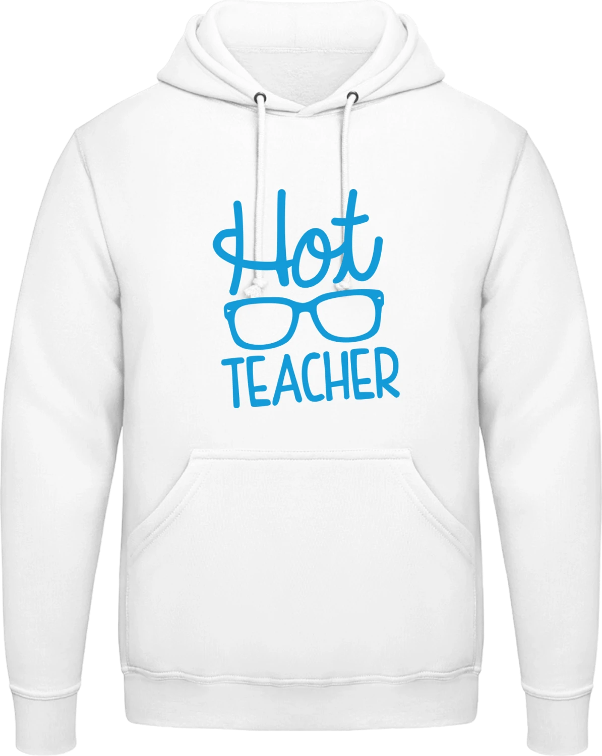 Hot Teacher - Arctic white AWDis man hoodie - Front