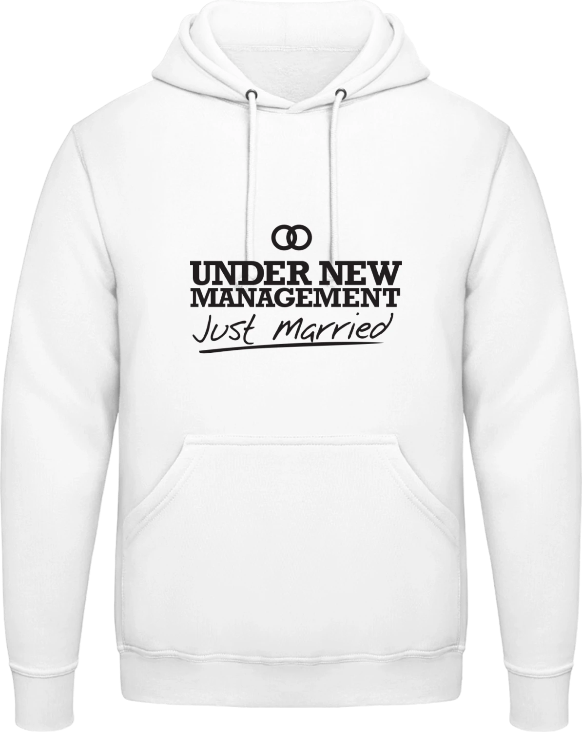 Under New Management - Arctic white AWDis man hoodie - Front