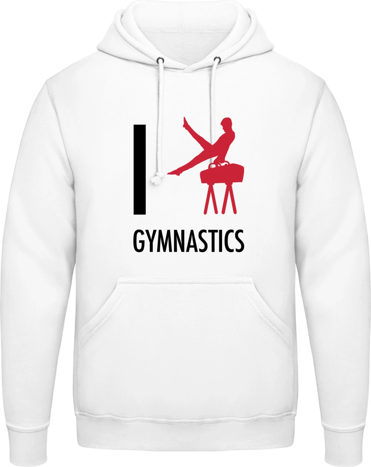 I Love Gym - Arctic white AWDis man hoodie - Front