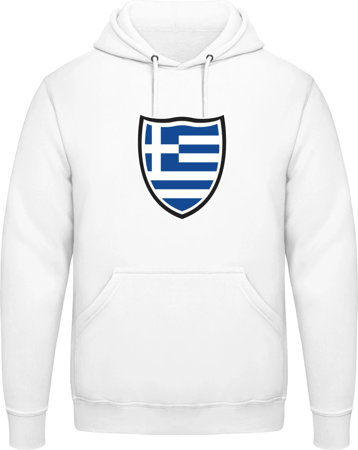 Greece Shield Flag - Arctic white AWDis man hoodie - Front