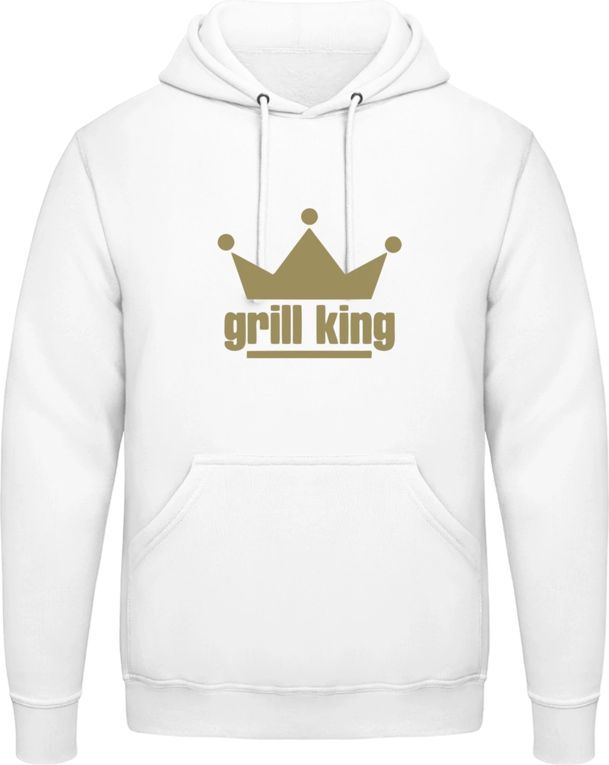 Grill King - Arctic white AWDis man hoodie - Front