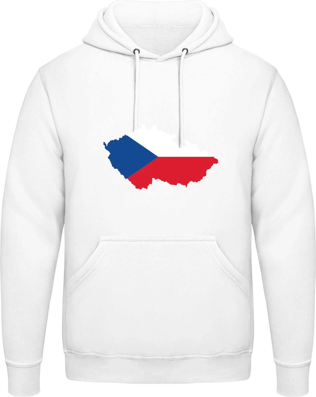 Czech Republic Map - Arctic white AWDis man hoodie - Front