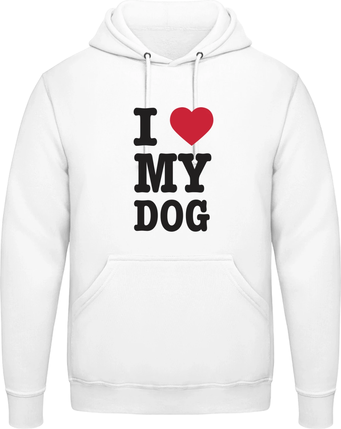 I Love My Dog - Arctic white AWDis man hoodie - Front