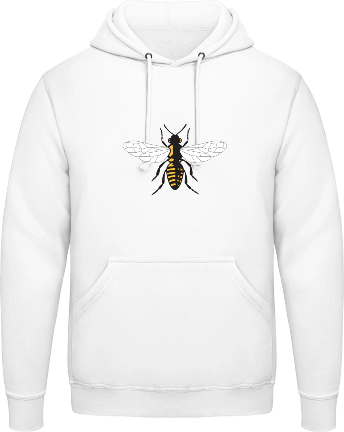 Bee - Arctic white AWDis man hoodie - Front