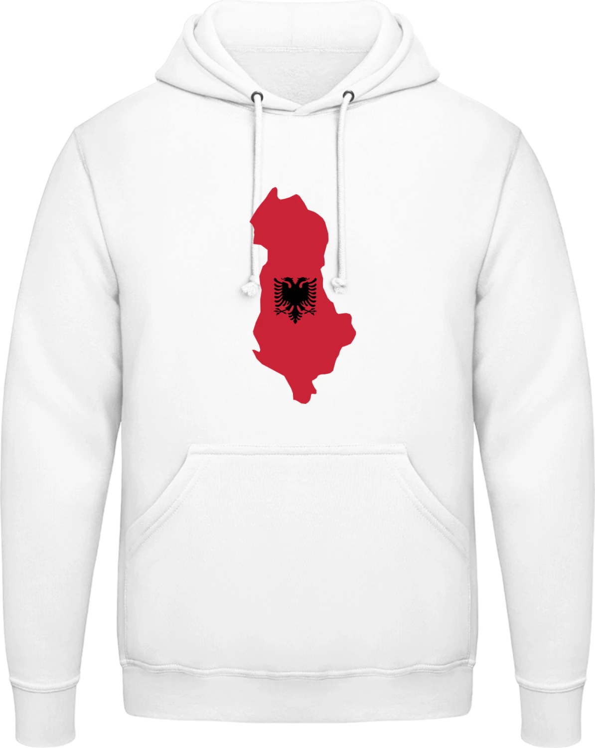 Albania Map Flag - Arctic white AWDis man hoodie - Front