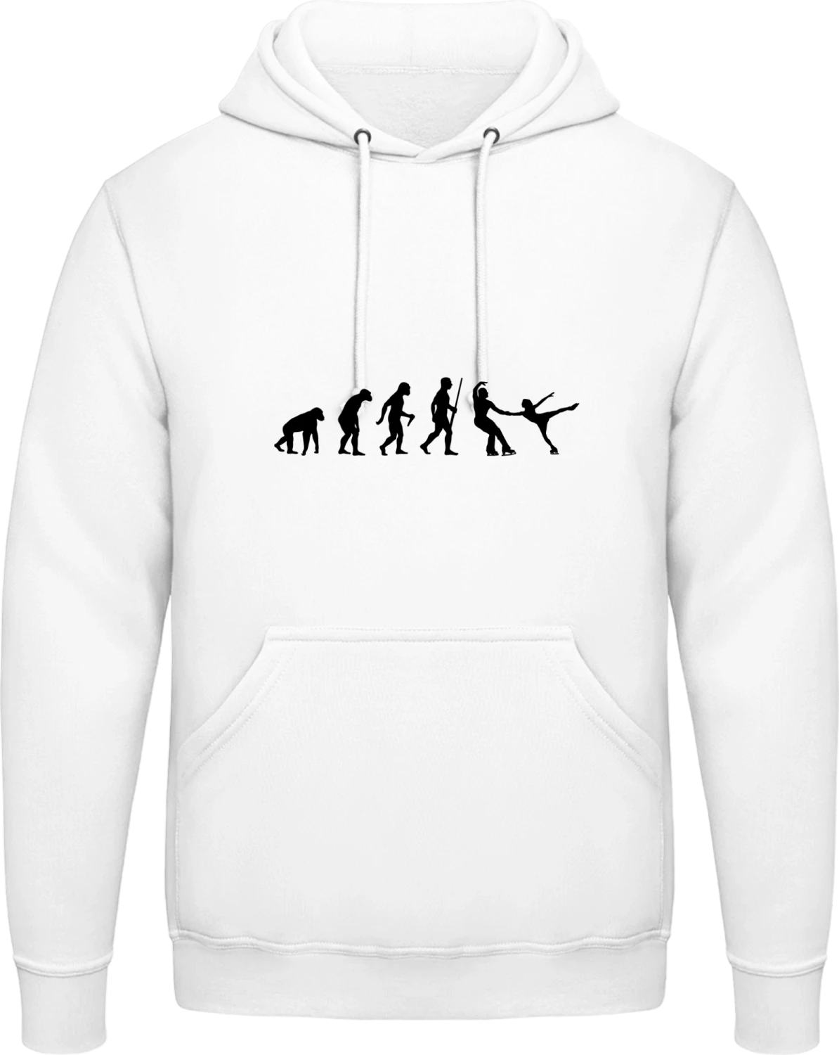 Ice Skating Couple Evolution - Arctic white AWDis man hoodie - Front