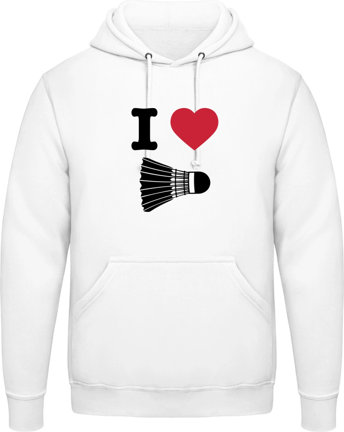 I Heart Badminton - Arctic white AWDis man hoodie - Front