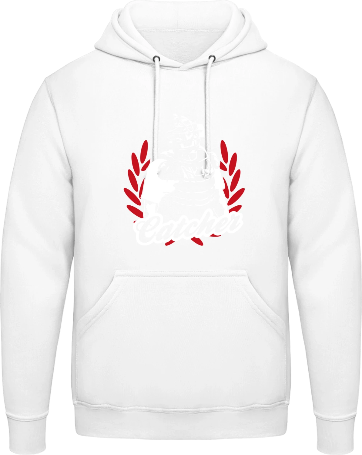 Catcher Baseball - Arctic white AWDis man hoodie - Front