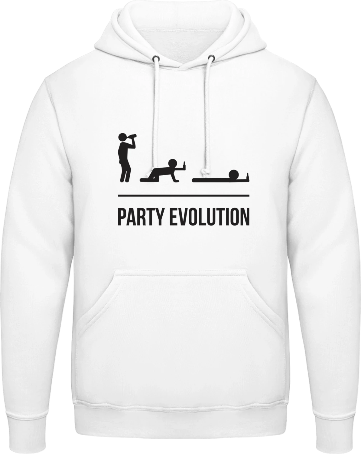 Party Evolution - Arctic white AWDis man hoodie - Front