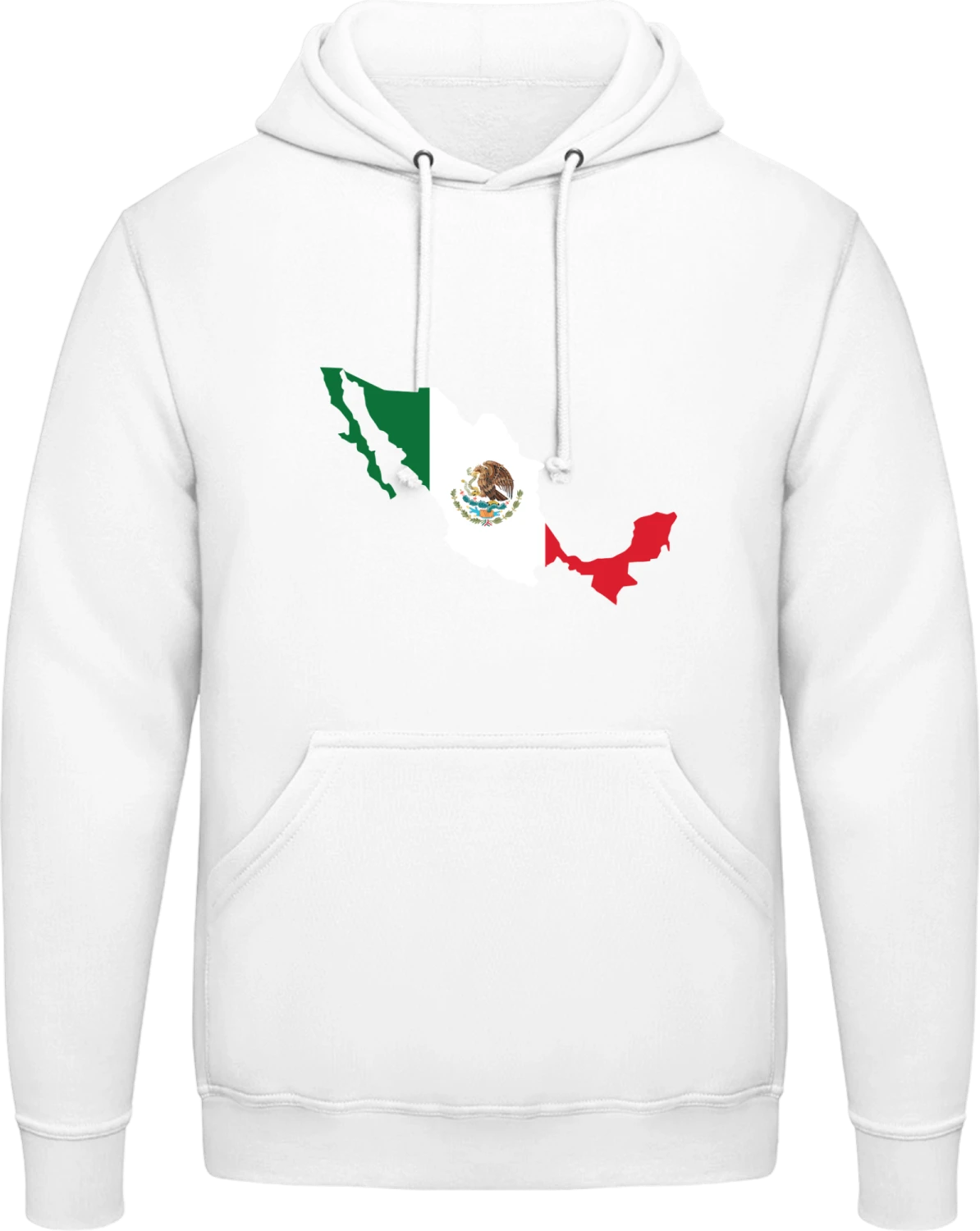 Mexican Map - Arctic white AWDis man hoodie - Front