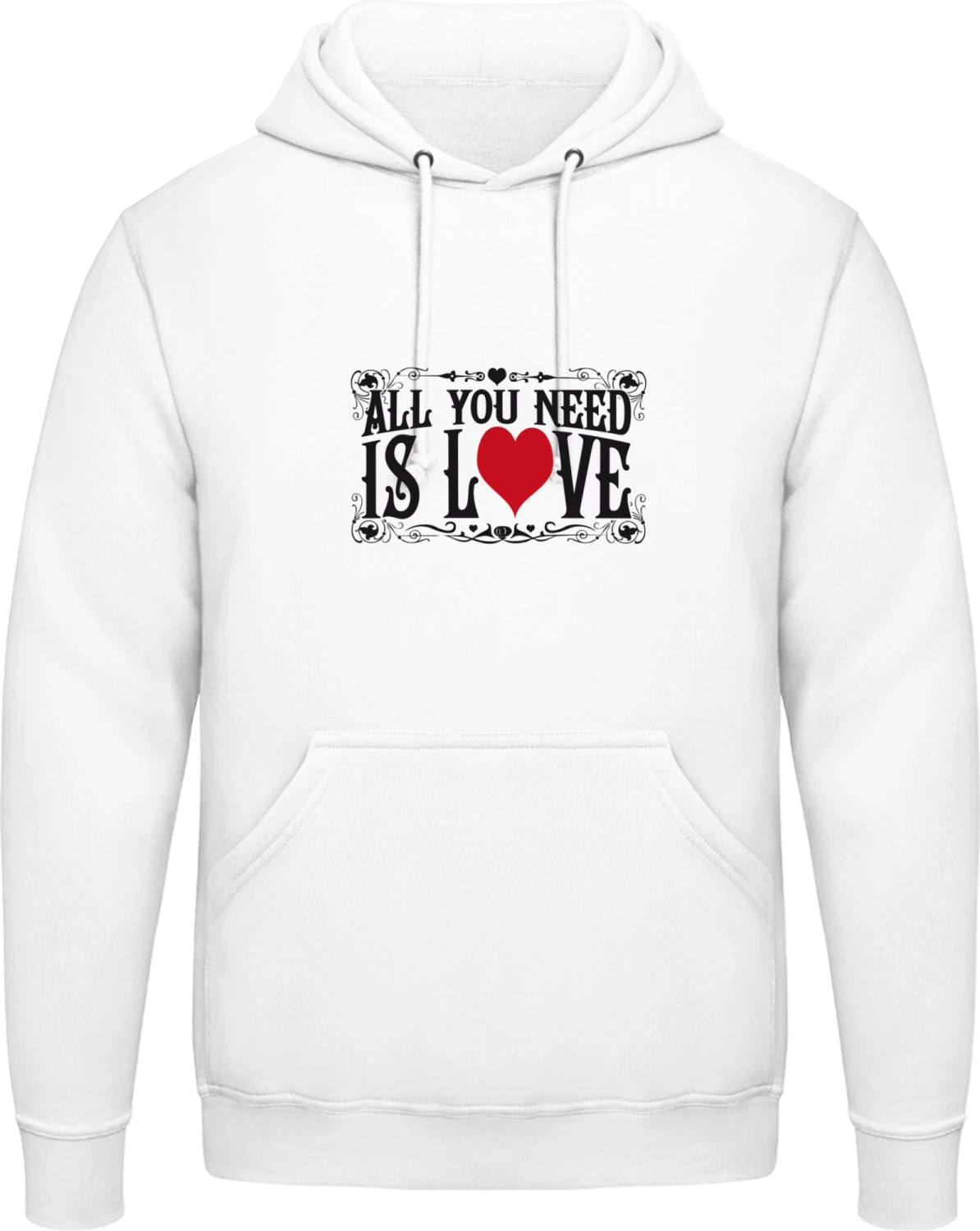 All You Need Is Love - Arctic white AWDis man hoodie - Front