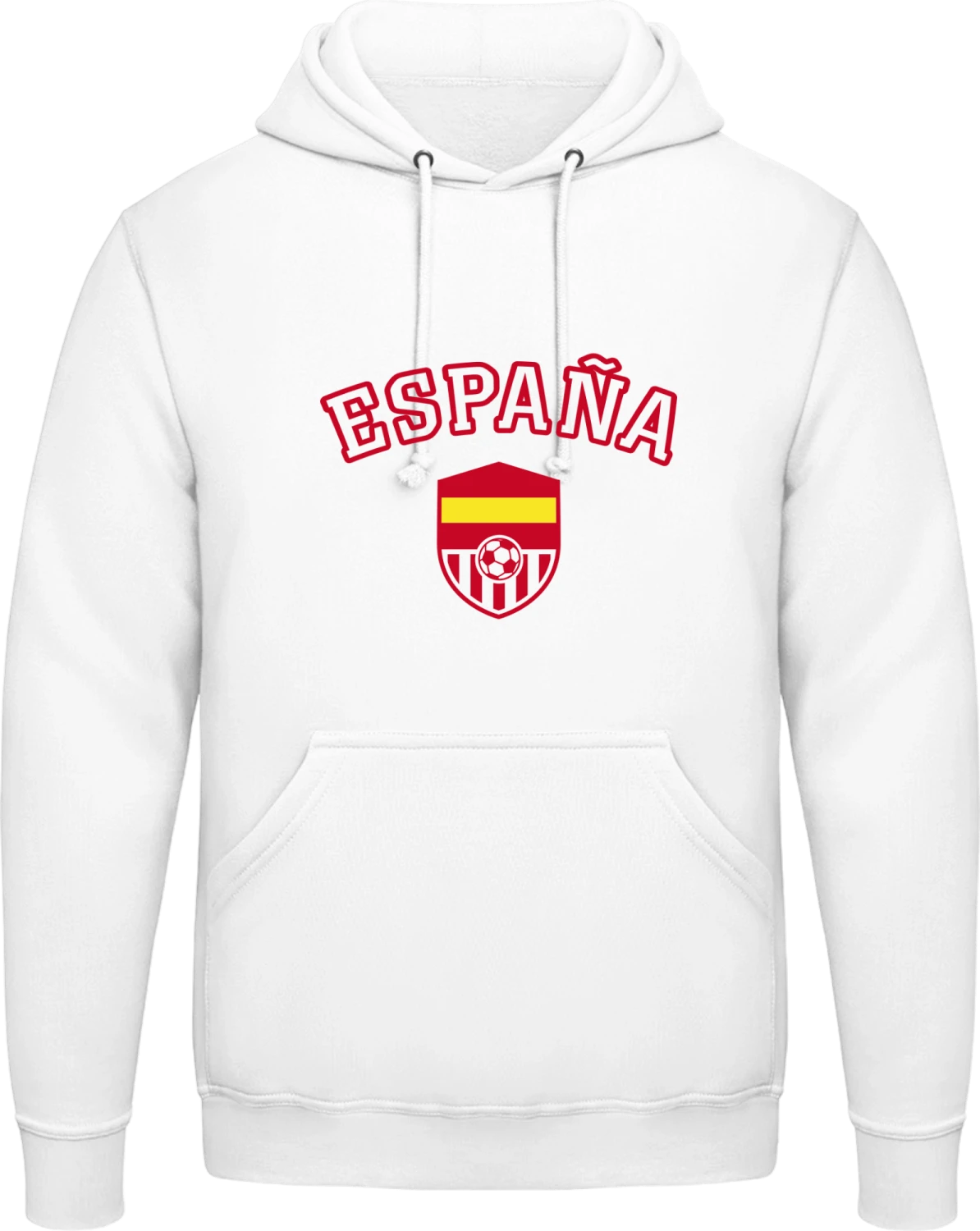 Spain Shield - Arctic white AWDis man hoodie - Front