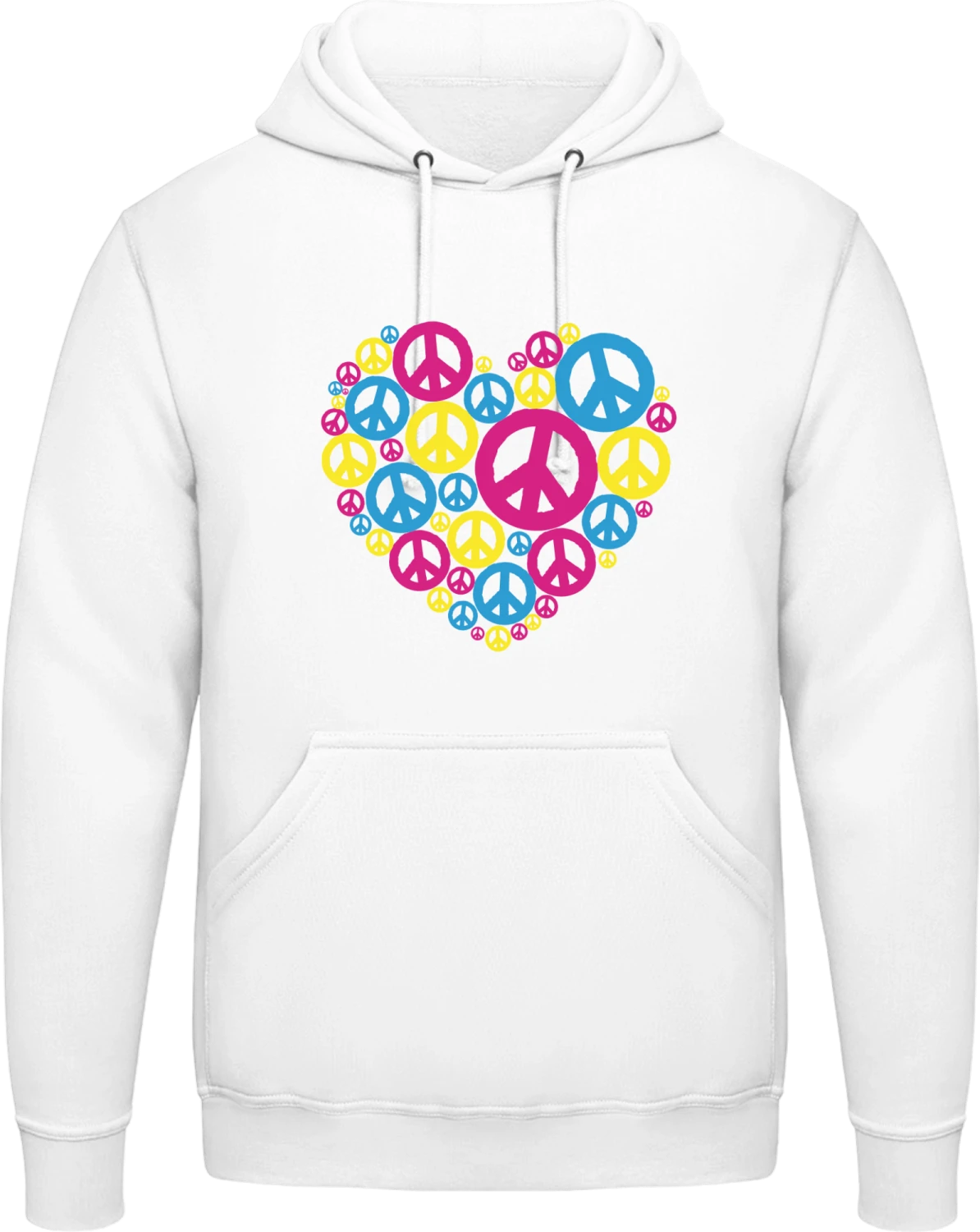 Love Peace - Arctic white AWDis man hoodie - Front