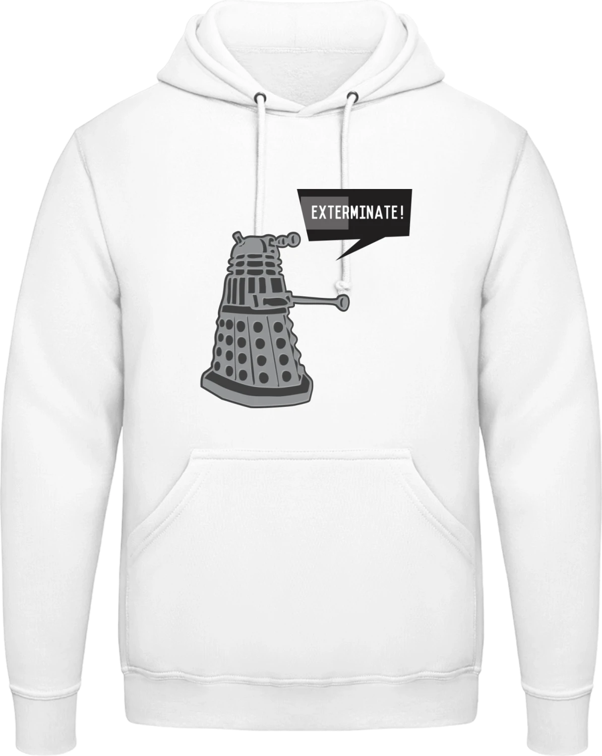 Exterminate - Arctic white AWDis man hoodie - Front