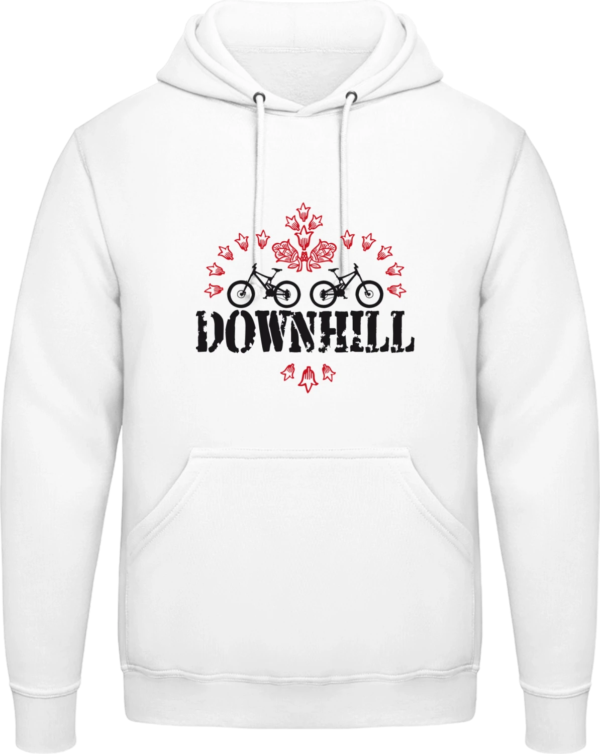 Downhill - Arctic white AWDis man hoodie - Front