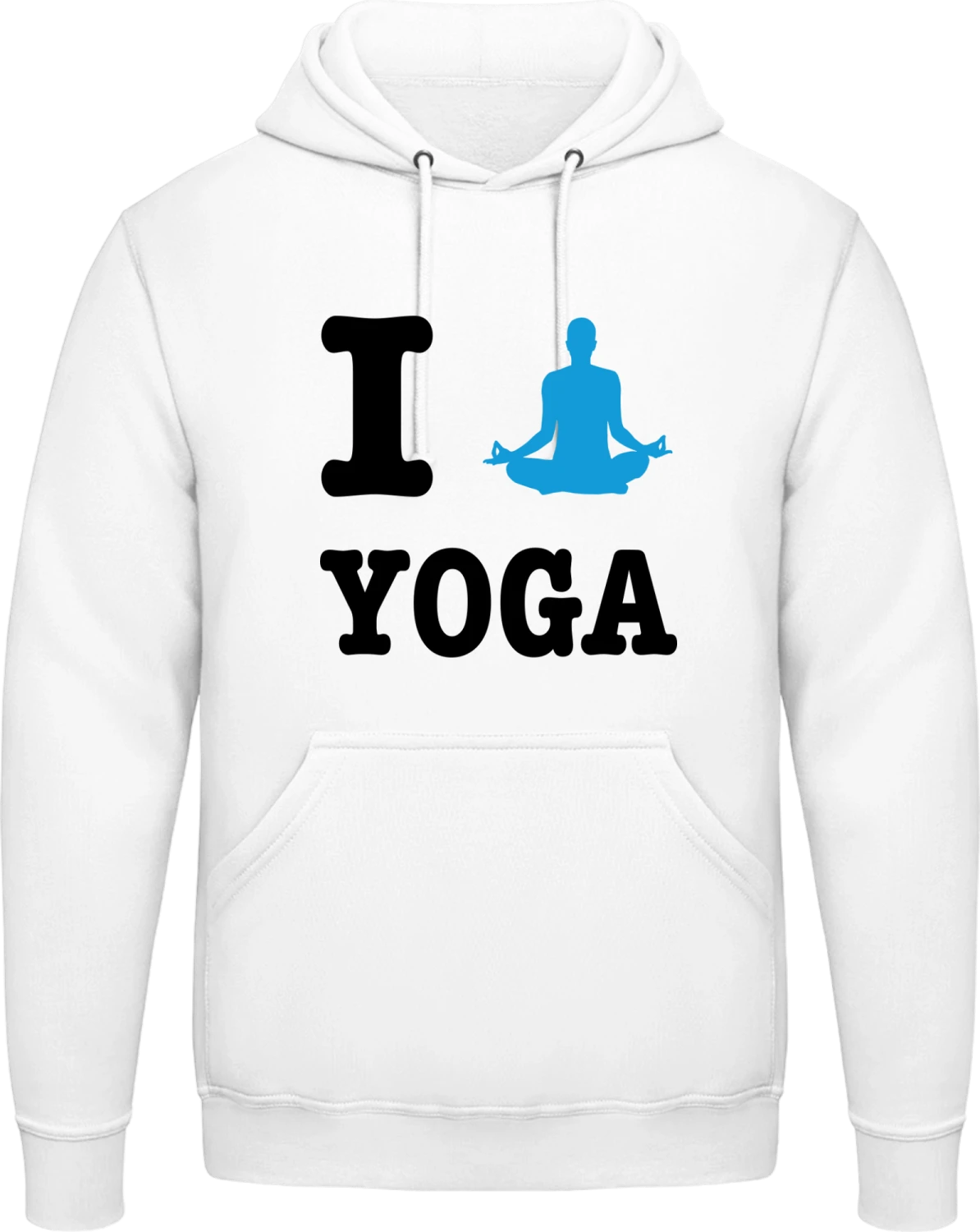 I Love Yoga - Arctic white AWDis man hoodie - Front