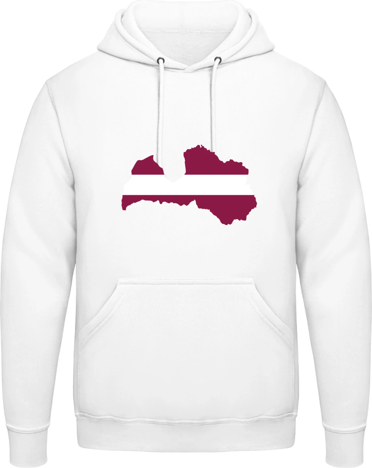 Latvia - Arctic white AWDis man hoodie - Front