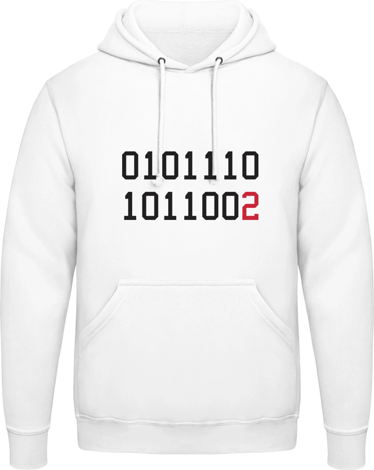 Binary Code Think Different - Arctic white AWDis man hoodie - Front