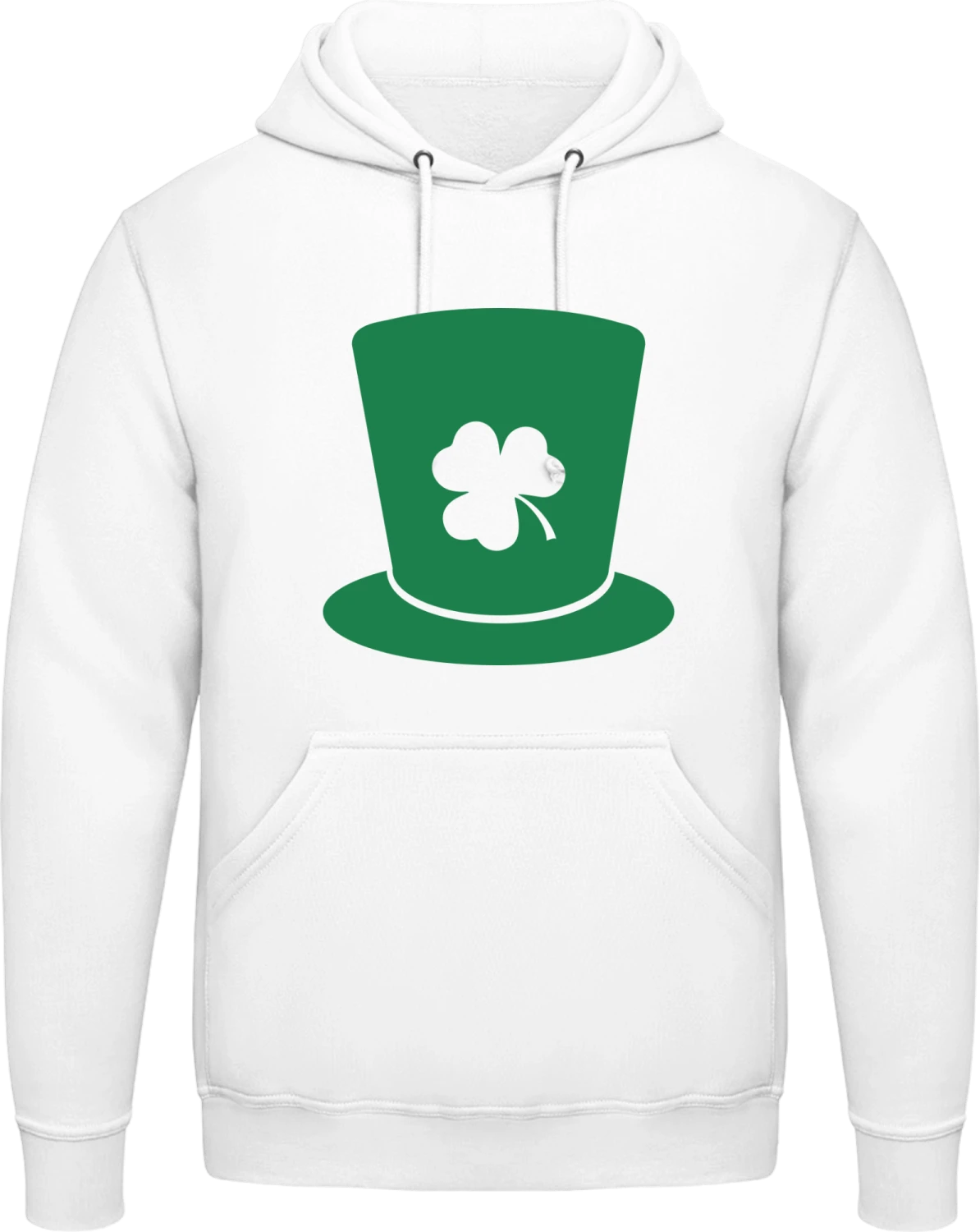 St. Patricks Day Hat - Arctic white AWDis man hoodie - Front