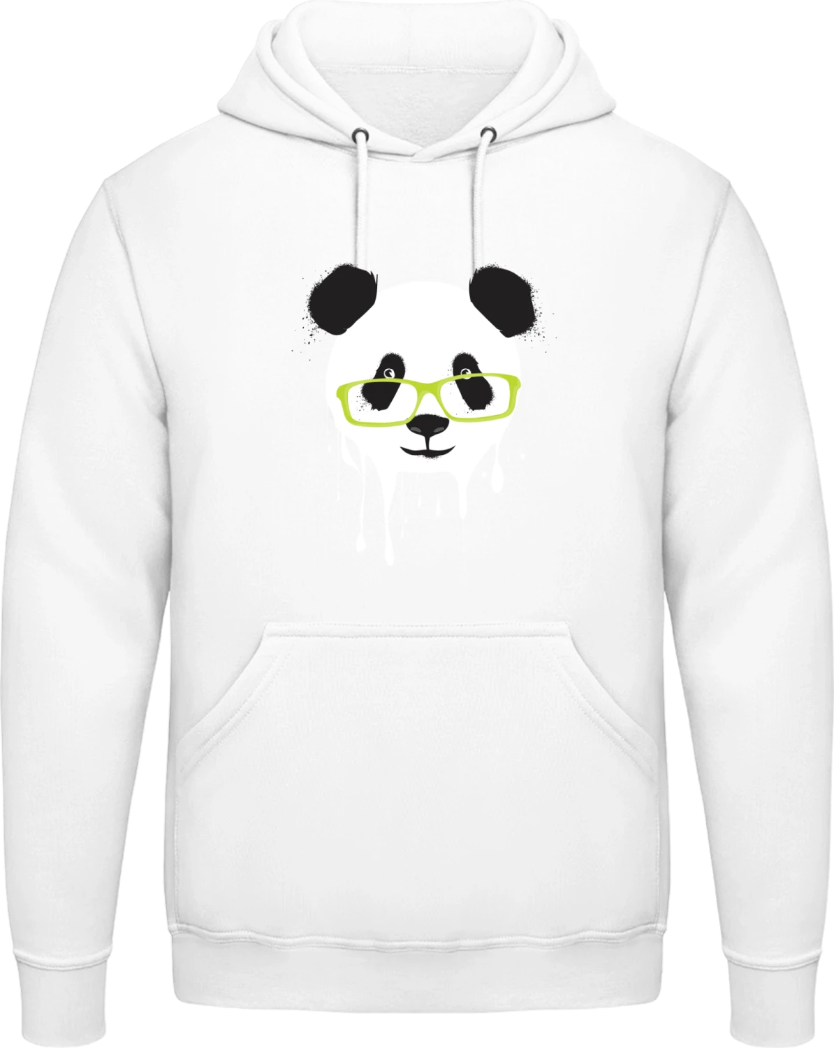 Stylish Panda - Arctic white AWDis man hoodie - Front