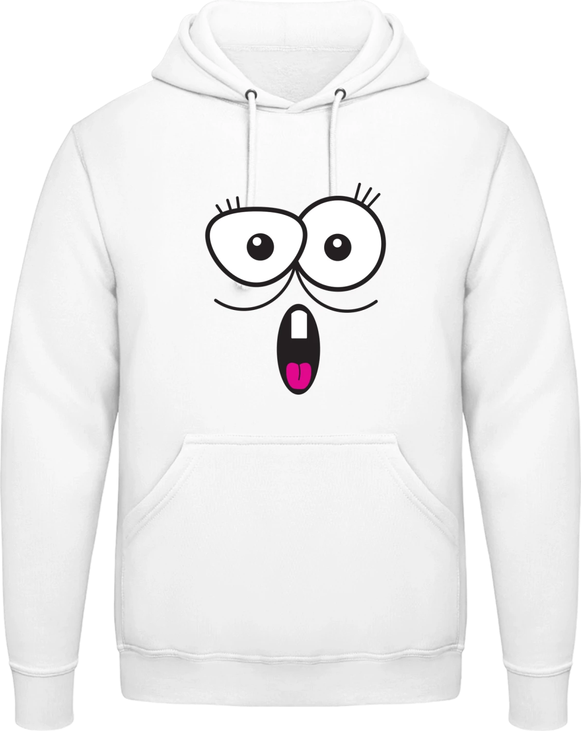 Comic Face Monster - Arctic white AWDis man hoodie - Front